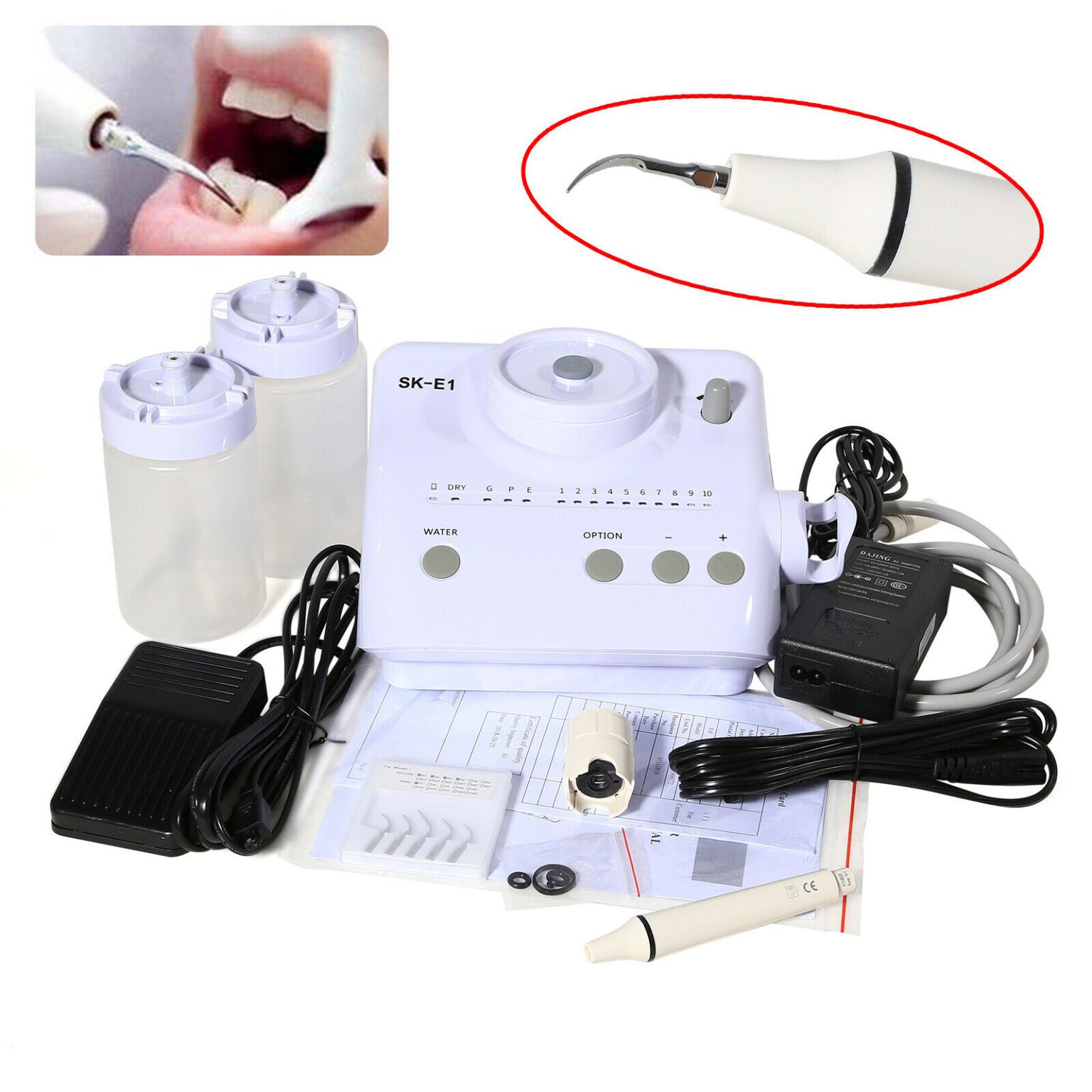 Portable Ultrasonic Piezo Scaler Sk E Biomedical Fix